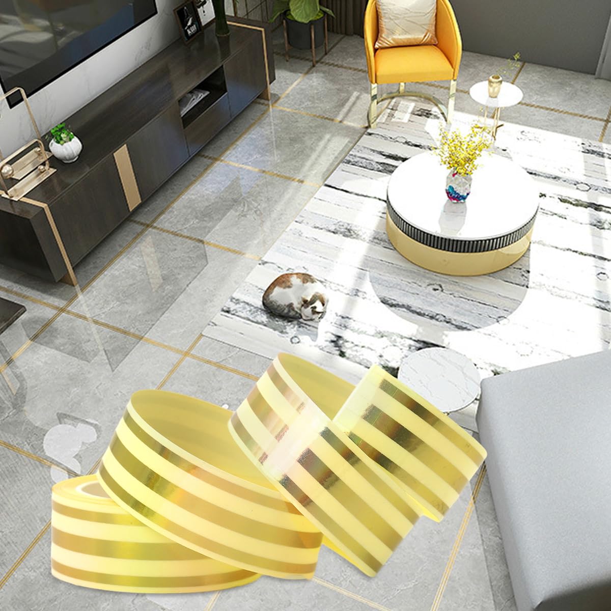 HASTHIP 5M Colorful Tile Gap Tape, Home Tile Sticker Waterproof Tape PVC Self Adhesive Tape Metallic Ceramic Tile Gap Tape for Detailing Wall, Floor Tile Gap, Cabinetry (2.5CM*5M) HASTHIP 5M Colorful Tile Gap Tape, Home Tile Sticker Waterproof Tape PVC Self Adhesive Tape Metallic Ceramic Tile Gap Tape for Detailing Wall, Floor Tile Gap, Cabinetry (2.5CM*5M)